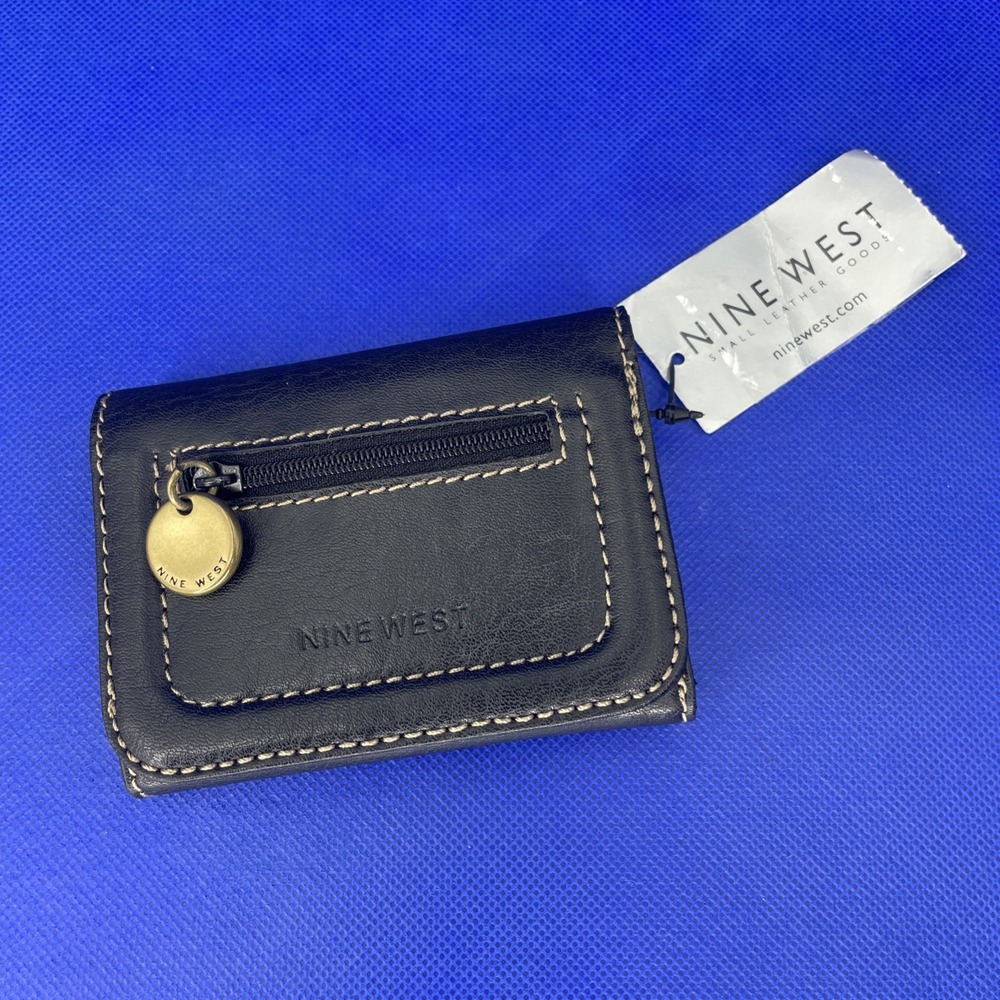Vintage Nine West Vegan Leather Women's Trifold Wallet Credit Card, ID,Zip Coin
